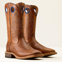 Ariat Men's Highland Toughstock Wide Square Toe Cowboy Boot in Cottage Brown/Marigold