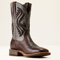 Ariat Men's Kanyon Toughstock VentTEK Wide Square Toe Cowboy Boot in Thunder Brown/Glacier Blue