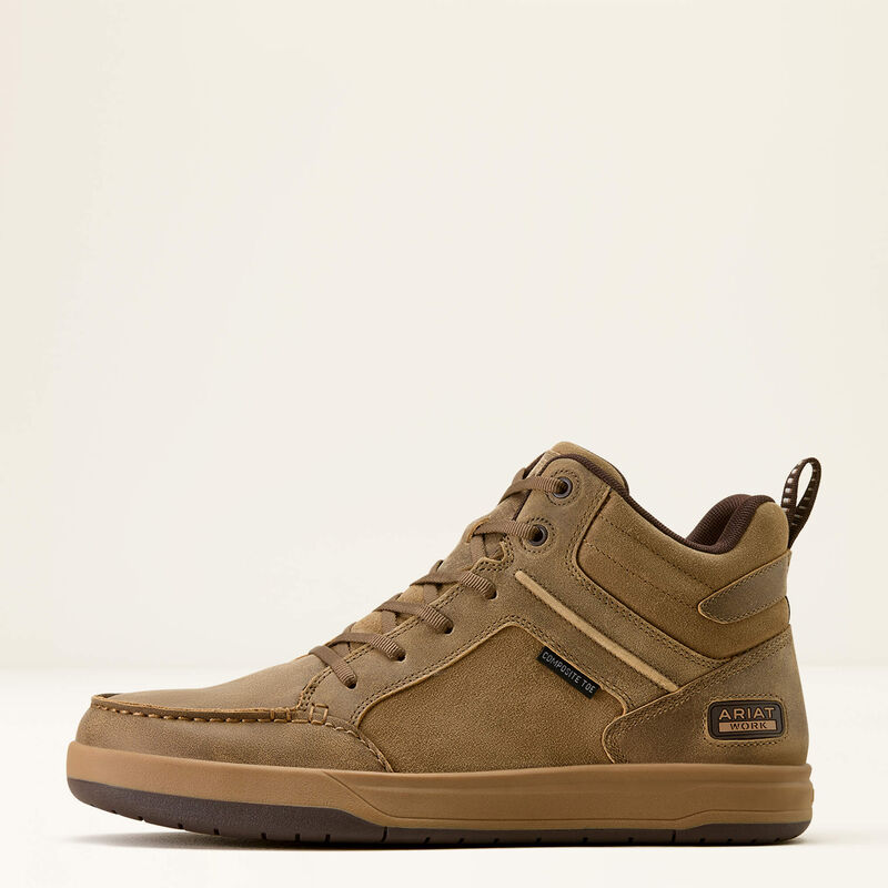 Ariat Men's Outmatch Mid Composite Toe Work Shoe in Brown Bomber