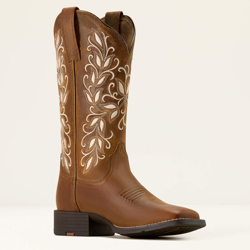 Ariat Women's Round Up Holly Wide Square Toe in Pearl
