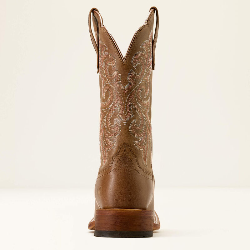 Ariat Women's County Lane Wide Square Toe Western Boot in Natural Tan