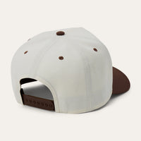 Stetson Eagle Cowhide Patch Trucker Hat in Off White/Brown