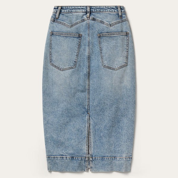 Stetson Women's Denim Midi Skirt in Washed Denim
