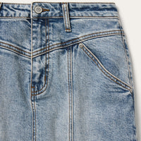 Stetson Women's Denim Midi Skirt in Washed Denim