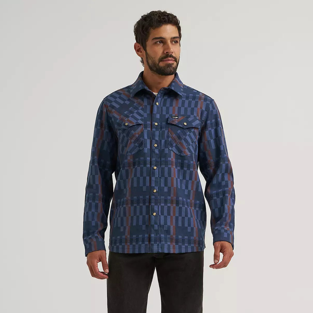 Wrangler ATG Men's L/S Flannel Shirt Jacket in Indigo