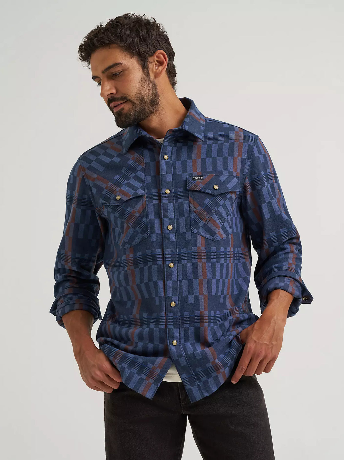 Wrangler ATG Men's L/S Flannel Shirt Jacket in Indigo
