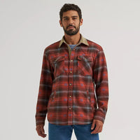 Wrangler ATG Men's L/S Lined Flannel Shirt Jacket in Red