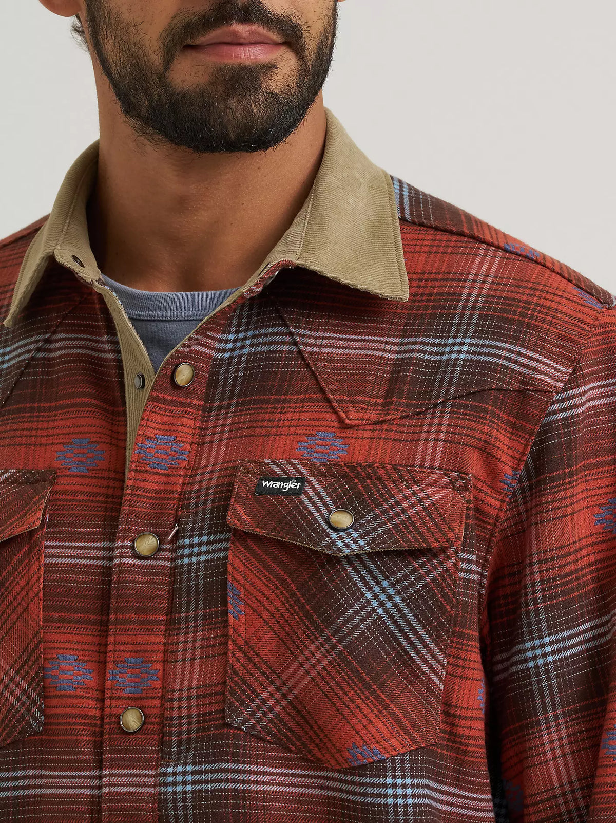 Wrangler ATG Men's L/S Lined Flannel Shirt Jacket in Red