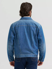 Wrangler Men's Cowboy Cut Flannel Lined Denim Jacket in Blue Indigo
