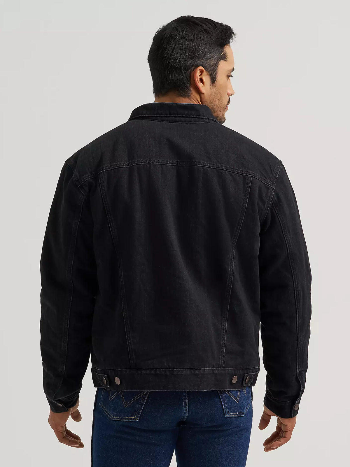 Wrangler Retro Men's Sherpa Lined Denim Jacket in Caviar