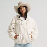 Wrangler Women's Open Range Faux Fur Jacket in White