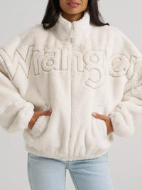 Wrangler Women's Open Range Faux Fur Jacket in White