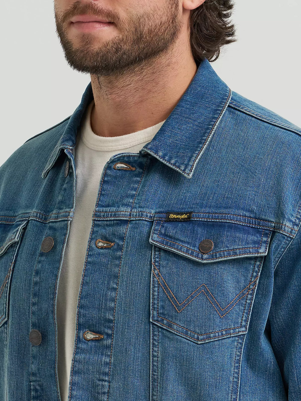 Wrangler Retro Men's Unlined Denim Jacket in Slate Blue