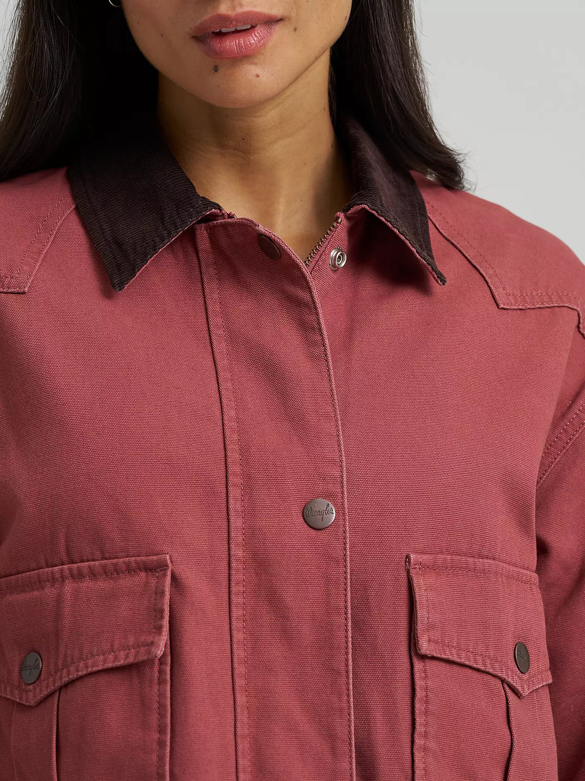 Wrangler Women's Western Cropped Utility Jacket in Rose