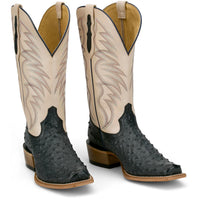Tony Lama Men's Tyler 13" Ostrich Boot in Grey