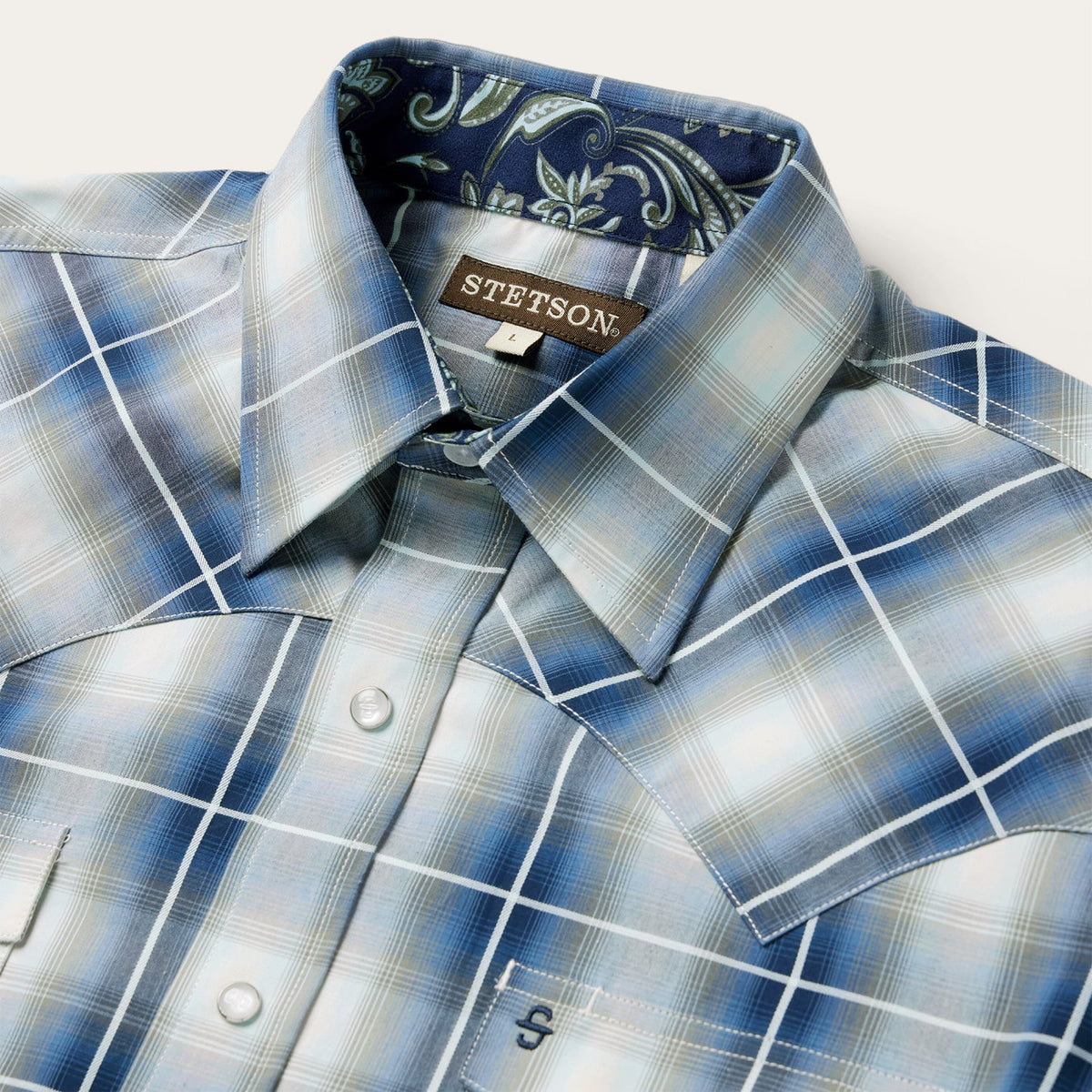 Stetson Men's Crystal Plaid Long Sleeve Western Snap Shirt