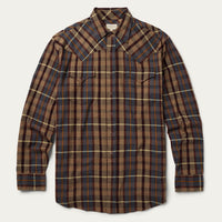 Stetson Men's L/S Brushed Flannel Western Snap Shirt in Brown Plaid