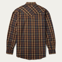 Stetson Men's L/S Brushed Flannel Western Snap Shirt in Brown Plaid