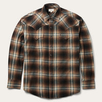 Stetson Men's L/S Ombre Plaid Western Snap Shirt in Dark Brown