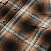 Stetson Men's L/S Ombre Plaid Western Snap Shirt in Dark Brown