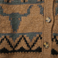 Stetson Women's Steer Head Cropped Cardigan in Brown