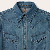 Stetson Women's L/S Chocolate Snap Western Denim Shirt in Medium Wash