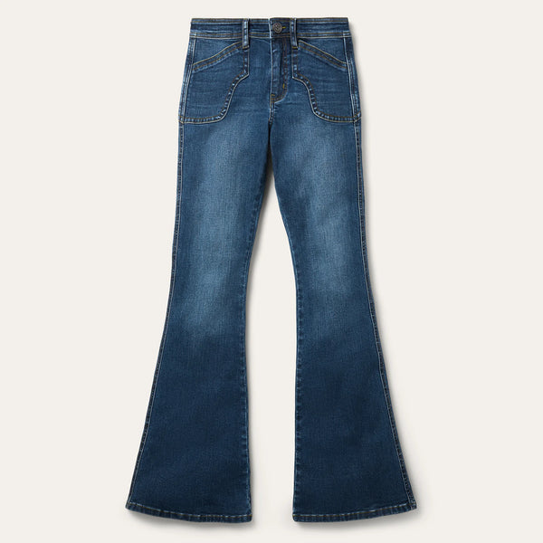 Stetson Women's No. 921 High Rise Western Flare Jean in Medium Wash