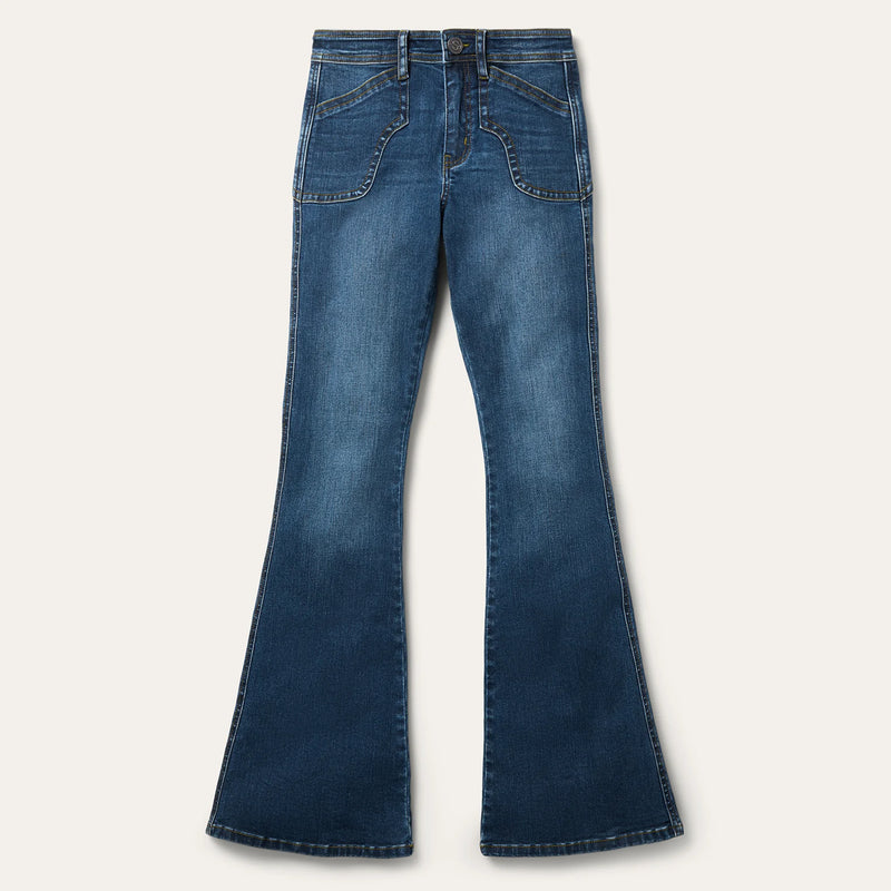 Stetson Women's No. 921 High Rise Western Flare Jean in Medium Wash