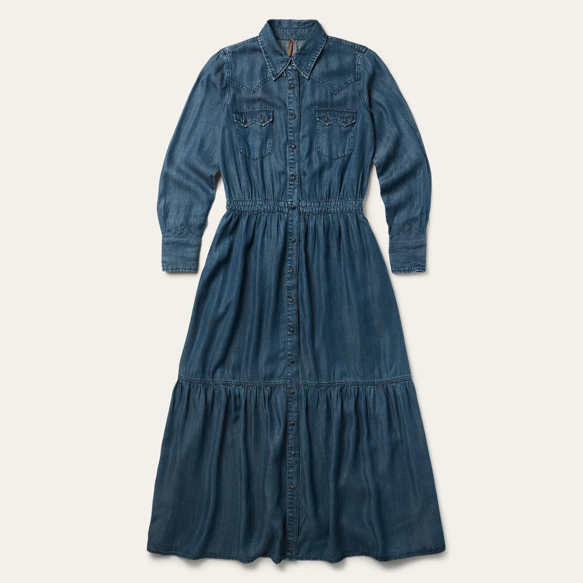 stetson denim shirt dress Embroidered Denim Shirt Dress