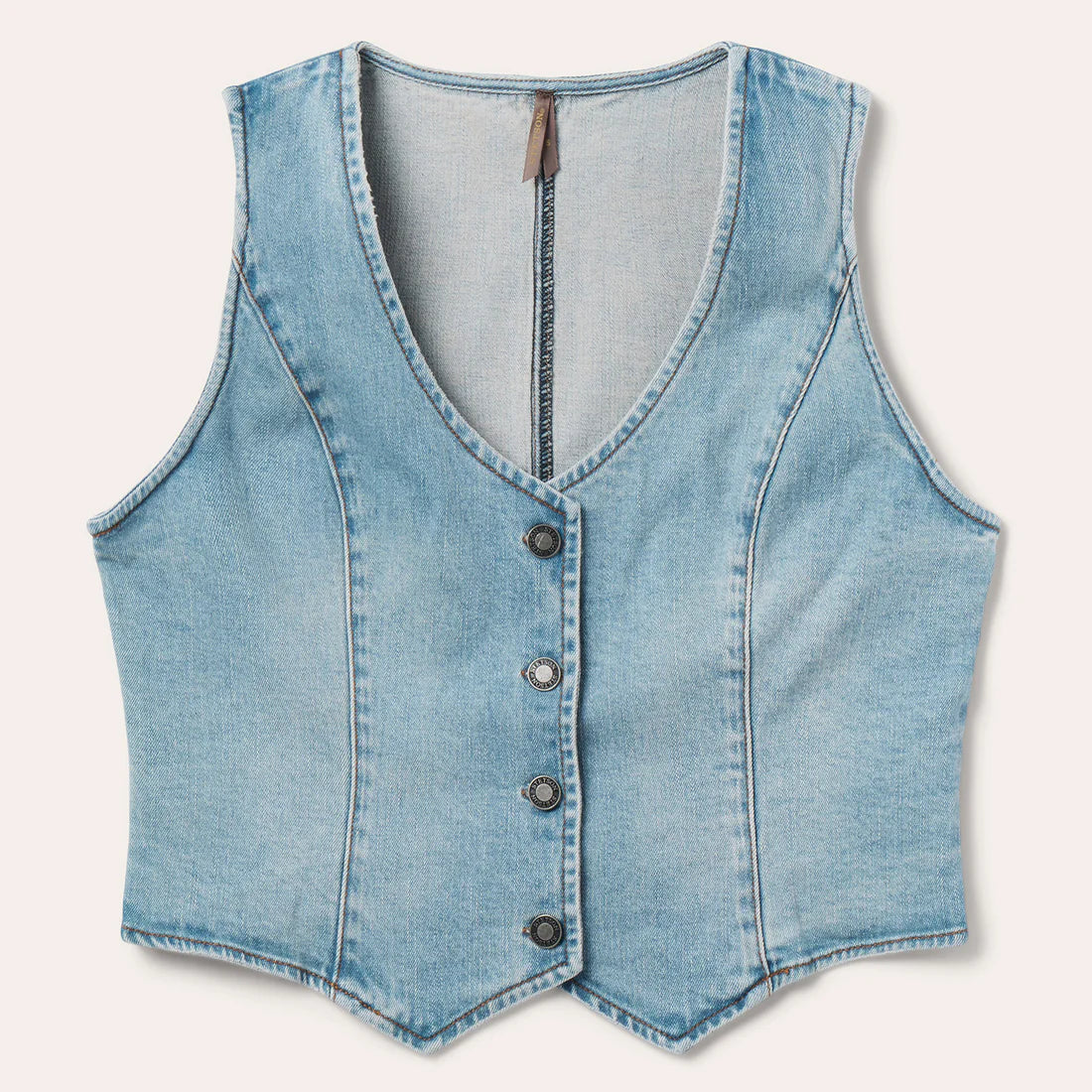 Stetson Women's Light Rinse Denim Vest in Blue