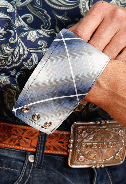 Stetson Men's Detailed Paisley Long Sleeve Western Snap Shirt