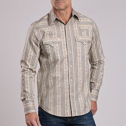 Stetson Men's Frontier Wallpaper Print Western Snap Shirt