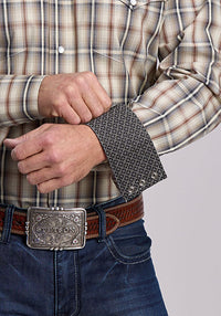 Stetson Men's L/S Winter Wheat Plaid Western Snap Shirt in Brown