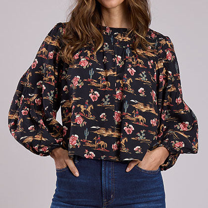 Stetson Women's L/S Night Ride Blouse in Black