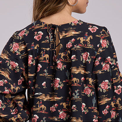 Stetson Women's L/S Night Ride Blouse in Black