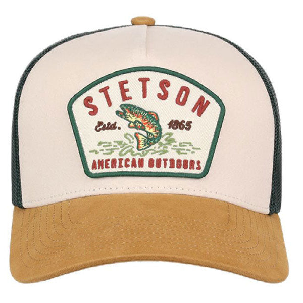 Stetson American Outdoors Trucker Hat in Cream