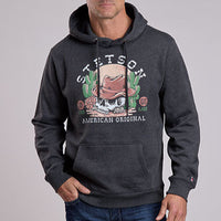 Stetson Men's American Original Cowboy Skull Hoodie in Charcoal Heather