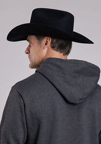 Stetson Men's American Original Cowboy Skull Hoodie in Charcoal Heather