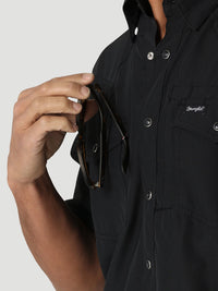 Wrangler Men's L/S Solid Black Performance Western Snap Shirt
