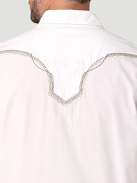 Wrangler Rock 47 Men's White Embroidered Western Shirt