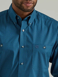 Wrangler Men's George Strait Midnight Squares Western Button Down Shirt