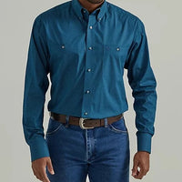 Wrangler Men's George Strait Midnight Squares Western Button Down Shirt