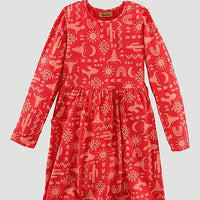Wrangler Girl's Long Sleeve Western Printed Pocket Dress