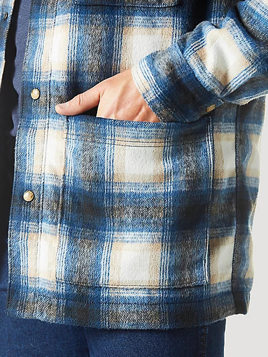 Flint and Tinder Quilted Bone Button Western Shirt - Light Wash | Shirt  Jackets | Huckberry