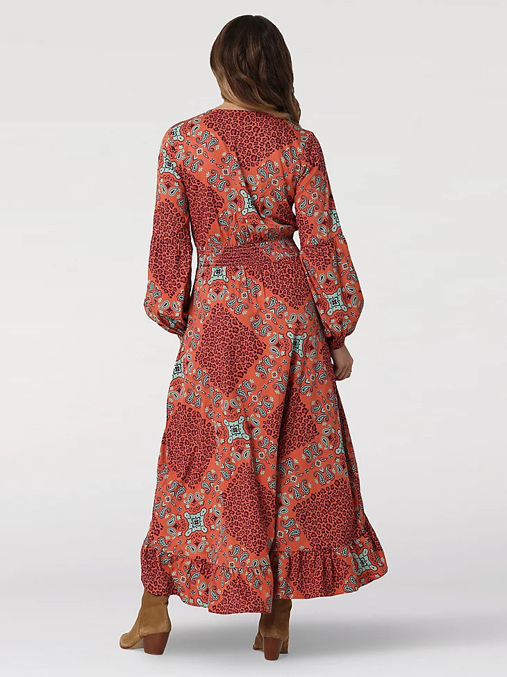 Wrangler Women's Boho High-Low Midi Dress