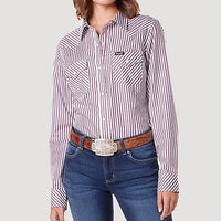 Wrangler Women's Striped Western Button Down Shirt
