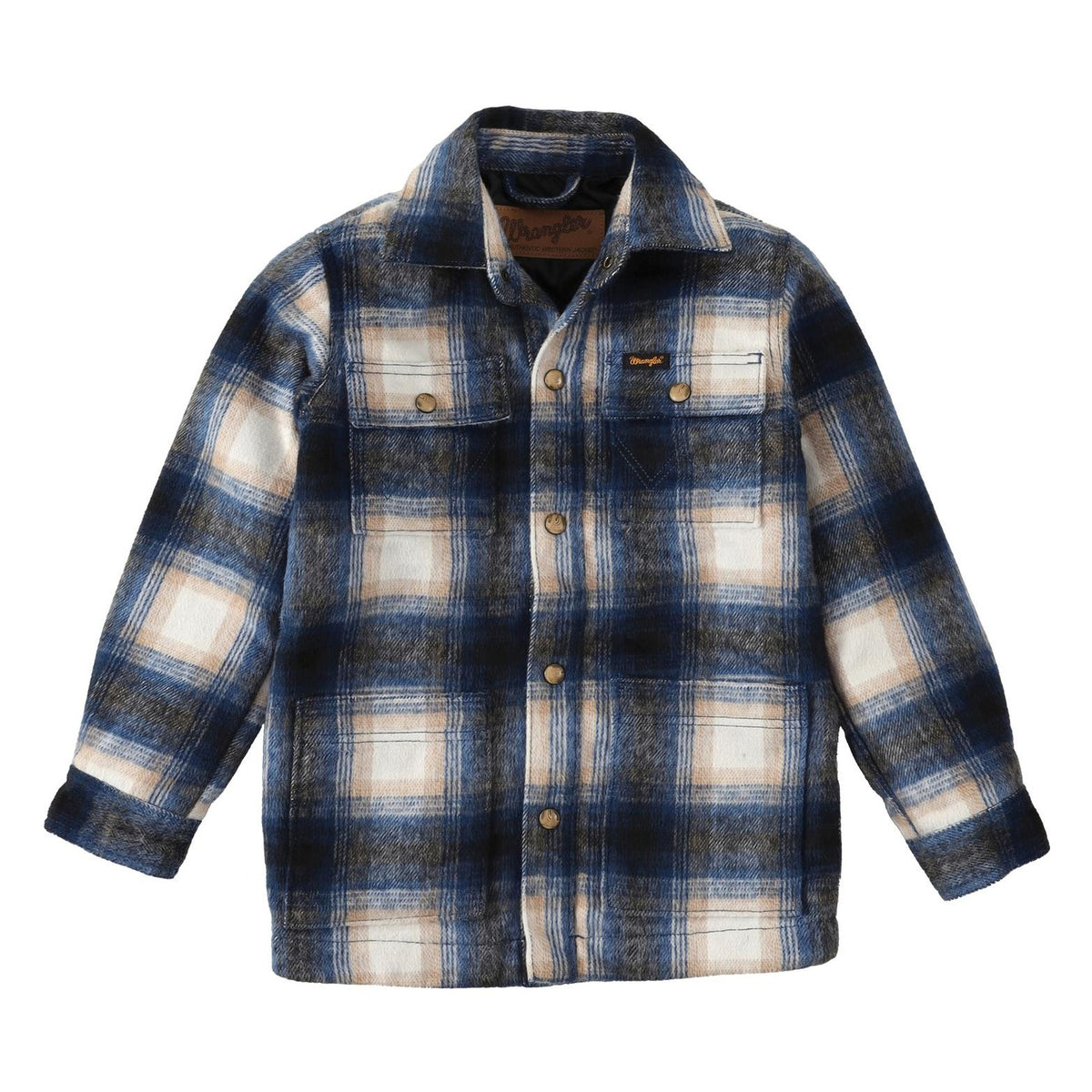 Wrangler Boy's Flannel Shirt Jacket in Tannin