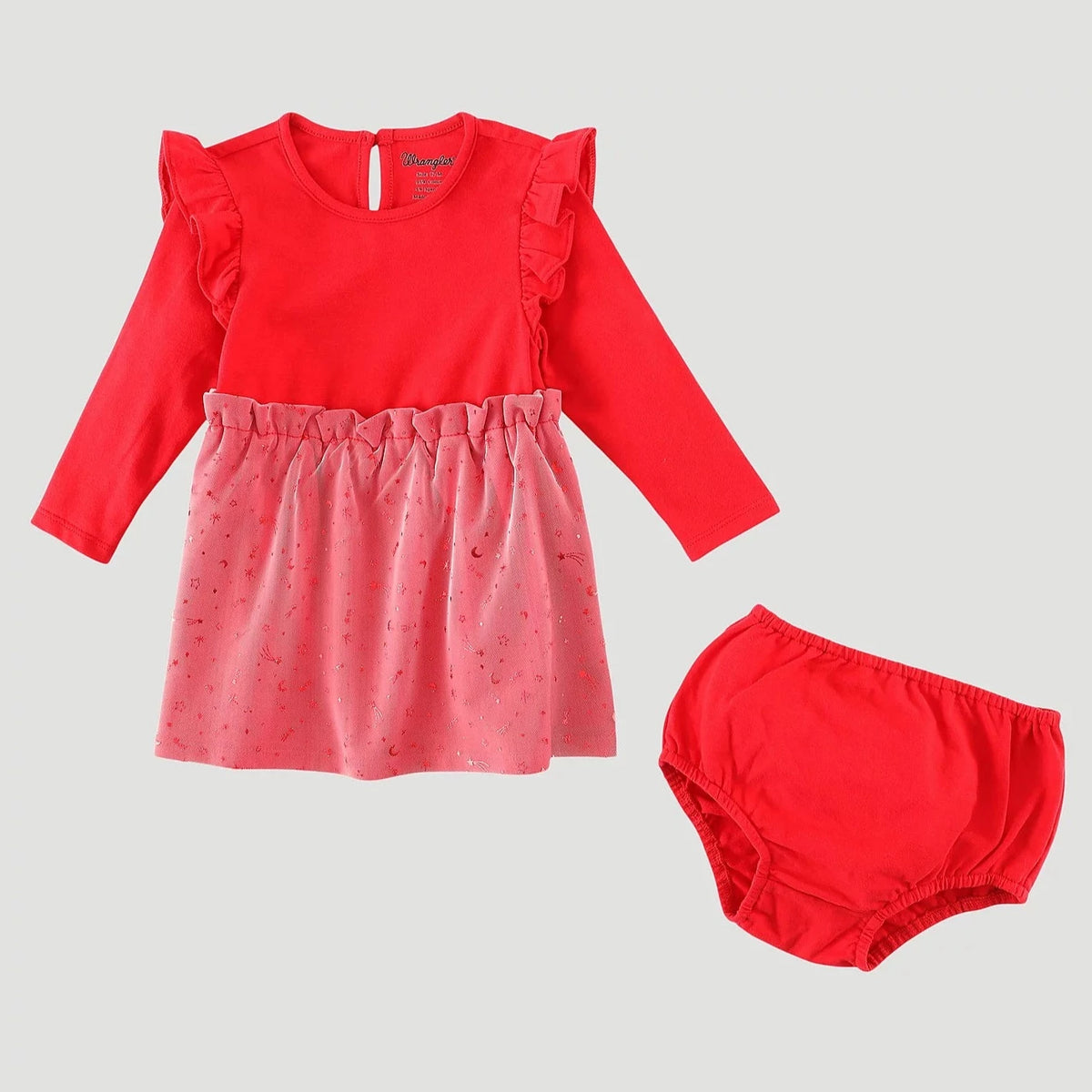 Wrangler Baby Girl's Paperbag Skirt Dress in Red