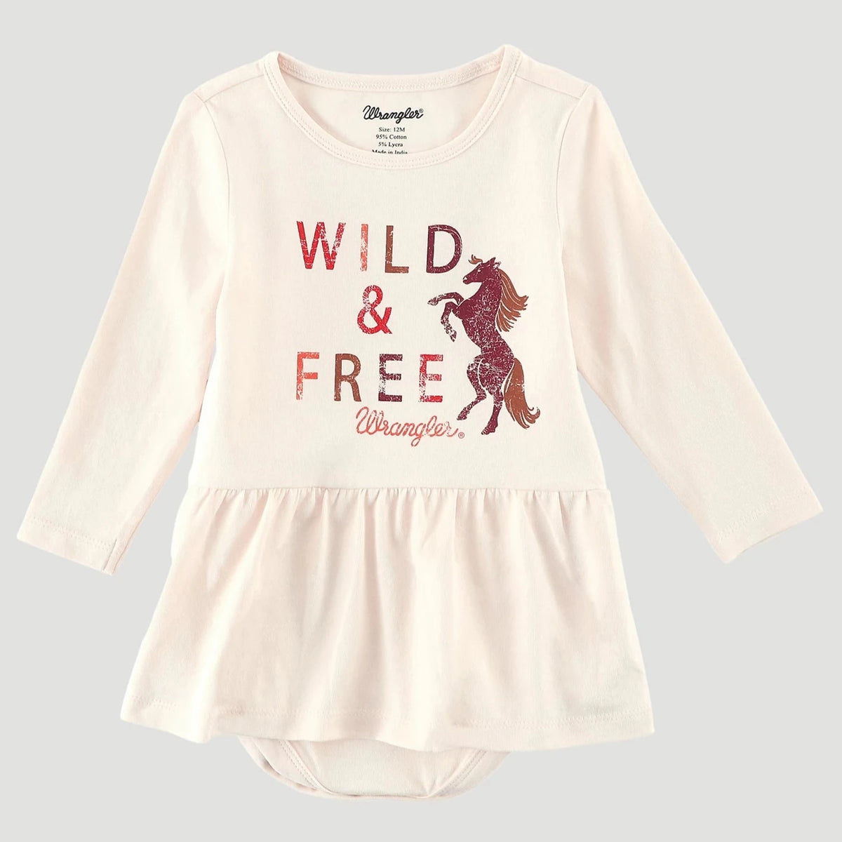 Wrangler Baby Girl's Wild & Free Skirted Bodysuit in Pink