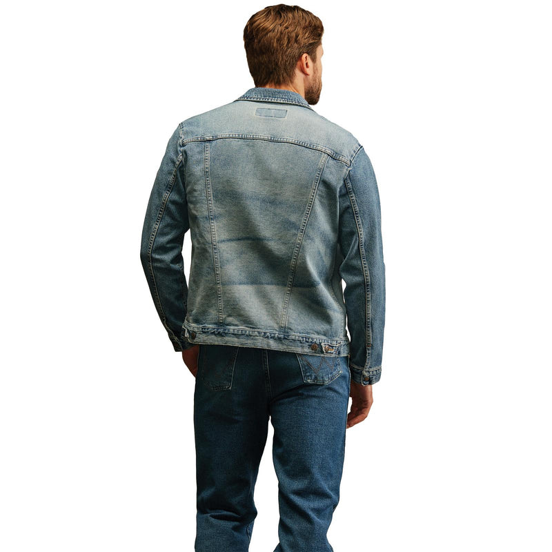 Wrangler Men's Vintage Inspired Unlined Denim Jacket in Antique Blue